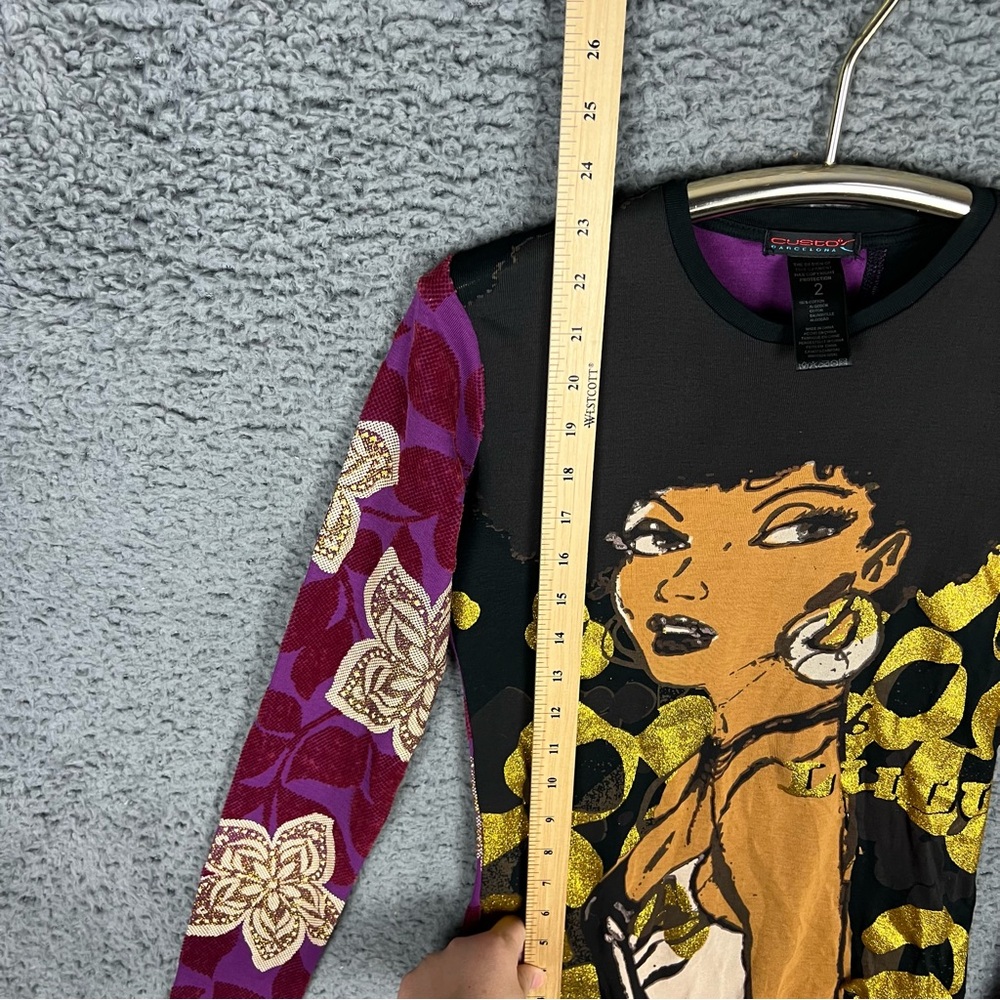 VTG 90s Custo Barcelona “Lulu” L/S Small Shirt/Top Y2K RARE Afro Queen Urban EUC - Picture 8 of 13
